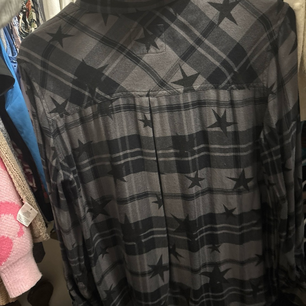 Rails Star Patterned Black and Gray Men's Shirt - Picture 3 of 3